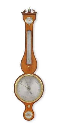 A good early 19th century satinwood wheel barometer Corti & ...