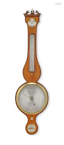 A good early 19th century satinwood wheel barometer Corti & ...