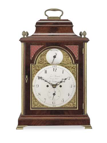 A late 18th century mahogany table clock Joshua Sarjent, Jer...