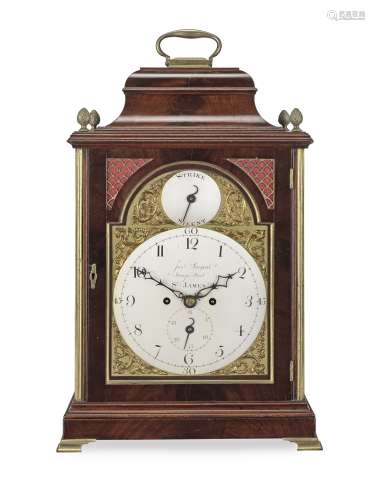 A late 18th century mahogany table clock Joshua Sarjent, Jer...