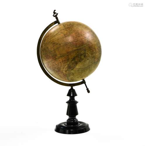 Joseph FOREST, Paris Globe on a black-lacquered wood stand, ...