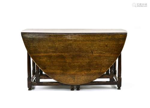 Gateleg table EARLY 18TH CENTURY ENGLISH WORK oak wood, oval...
