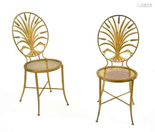 S. SALVADORI (Florence) Pair of Hollywood Regency chairs, ca...