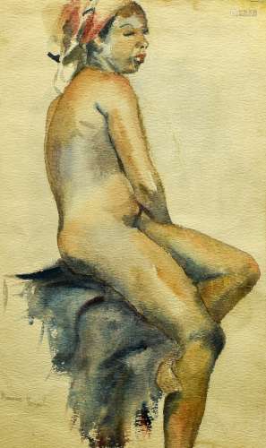 Maurice Henri HENSEL (1890- ?) Female nude Watercolour on pa...