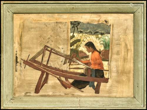 My NGHE (Hanoi, 20th century) Weaver polychrome lacquer and ...
