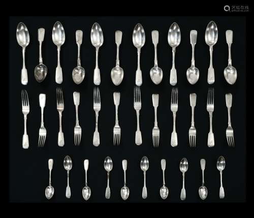 Part of an initialled cutlery set MOSCOW, CA. 1880 silver, c...