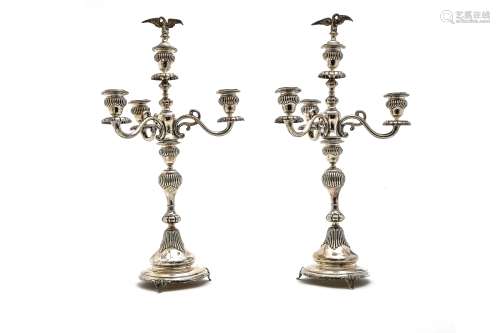 Large pair of eagle candelabras AUSTRIA-HUNGARY, LATE 19TH C...