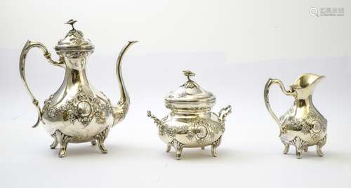 WOLFERS Frres Tea set Composed of a teapot, a creamer, and ...