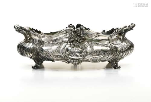 Victor SAGLIER Rocaille planter Silver-plated bronze with nu...