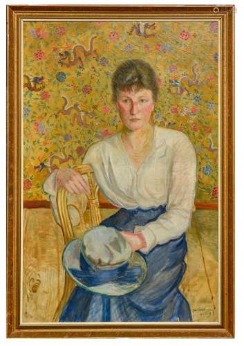 Jan VERSCHUEREN (1892-1939) Portrait of a seated woman, 1918...