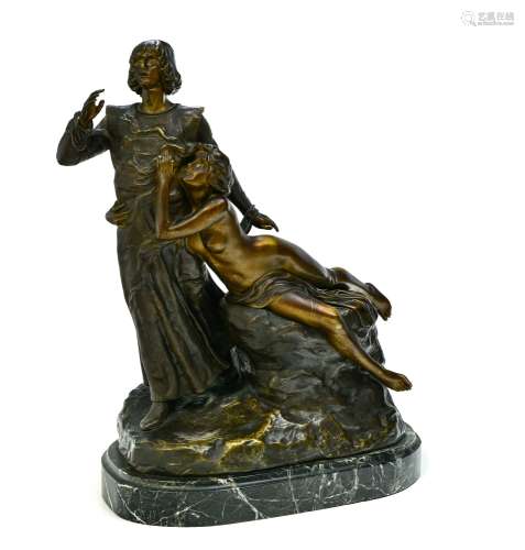 Louis CHALON (1866-1940) TannhŠuser bronze sculpture with sh...