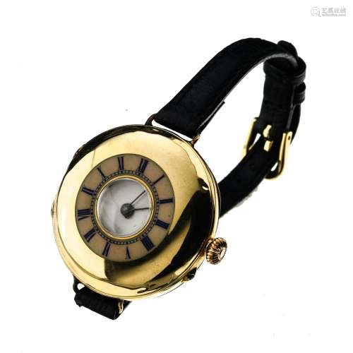 Converted fob watch ENGLAND 18 kt yellow gold, converted int...