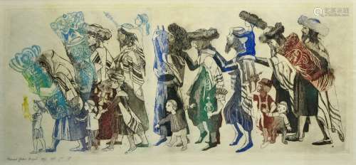 Hannah YAKIN (Born in 1933) Jewish procession, 1973 colour e...