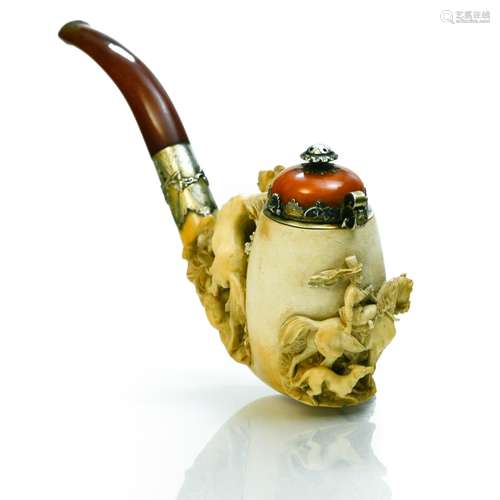 Joseph KRAMMER, Vienna, ca. 1880 Exceptional knight pipe mee...