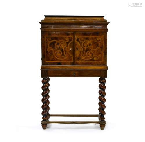 Louis XIII cabinet PARTIALLY 17TH CENTURY WORK walnut and wa...