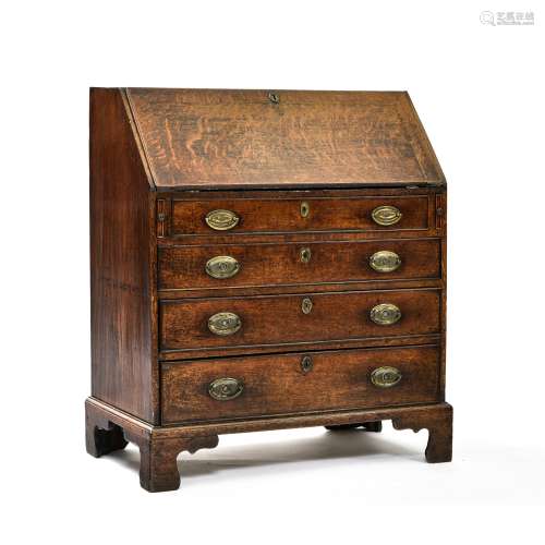 Slant-top secretary desk 19TH CENTURY ENGLISH WORK oak wood,...