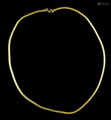 Choker necklace 18 kt gold, braided chain link. Hallmark 750...