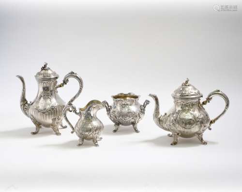 PUIFORCAT Coffee and tea set silver, composed of a teapot, a...