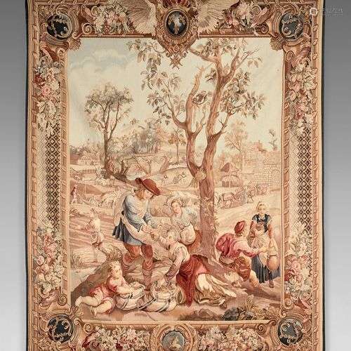 Tapisserie fine de la tenture des Saisons : Les semailles. B...