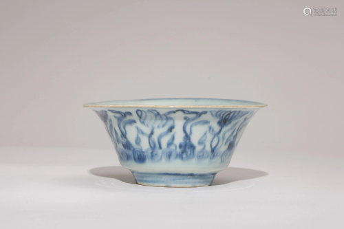 A Blue and White Floral Cup