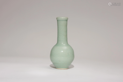 A Longquan Long Neck Celadon Vase