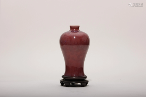 A Flambe Iron-Red Meiping Vase
