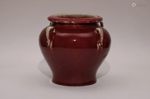 A19th Century Copper-Red Glaze Jar