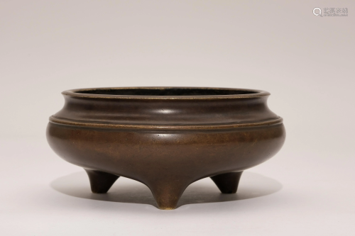 A Bronze Tripod Censer with Xuande Mark