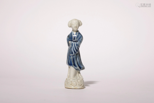 A Blue and White Figure of A Maid