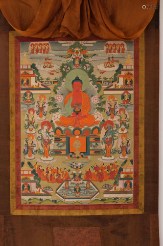 An 18th Century Thangka of Buddha-Field