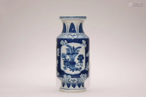 A Blue and White Treasures Grand Vase