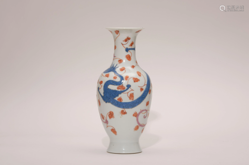 A Famille Rose Double Dragon Vase