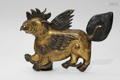 A Gilt Bronze Mystical Beast Decorative Piece