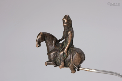 A 14th Century Bronze Figure of Horse Rider