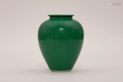 A Green Glazed Crackle Zun Vase Yongzheng Period