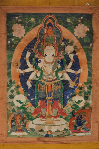 A Thangka of Eleven-Faced Guanyin