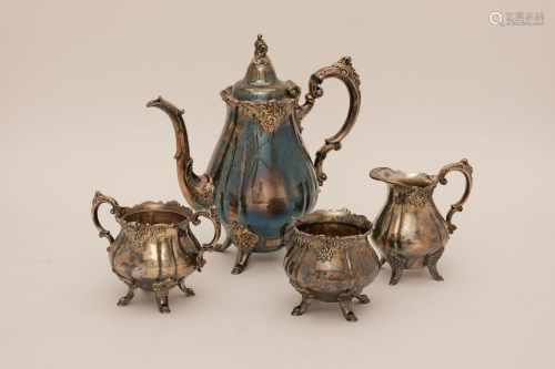 A Set of Wallace Baroque Silver Plate Tea Servingware
