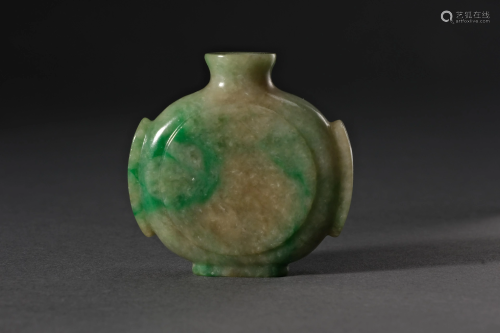 A Carved Jadeite Snuffle Bottle