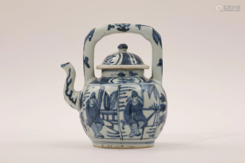A Blue and White Figural Teapot