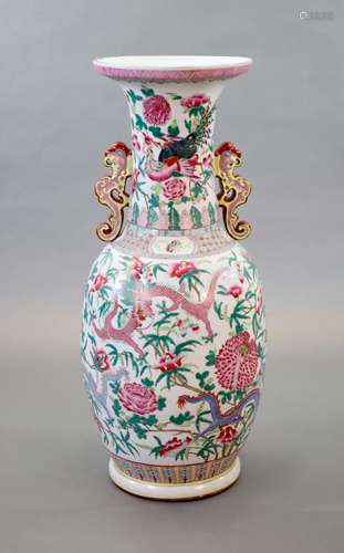 A massive Chinese famille rose 'dragon and phoenix' vase, 20...