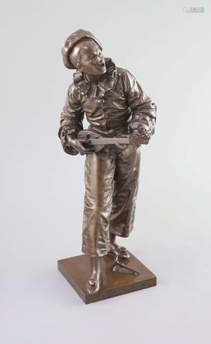 Eutrope Bouret (1833-1906) a bronze figure; ‘Au Clair de la ...