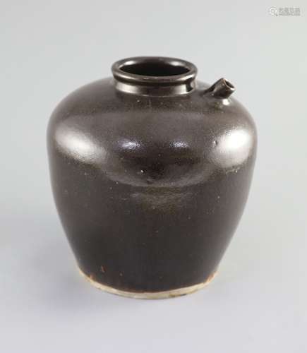 A Chinese Henan wine jar, Song-Yuan dynasty,covered in a dar...