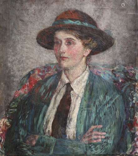 Fairlie Harmar (1876-1945)Half length portrait of the artist...