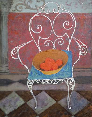 Ernst Neuschul (Austrian, 1895-1968)Still life of oranges up...