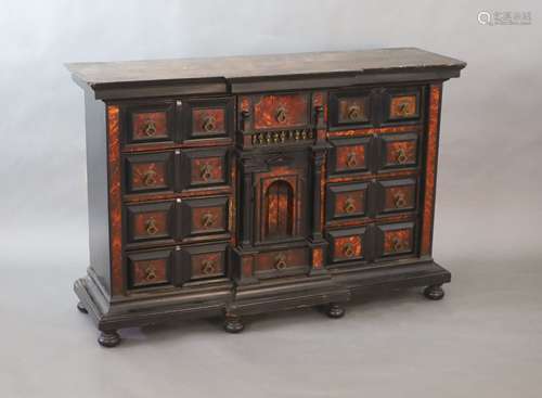 A late 17th century Portuguese ebony and tortoiseshell table...