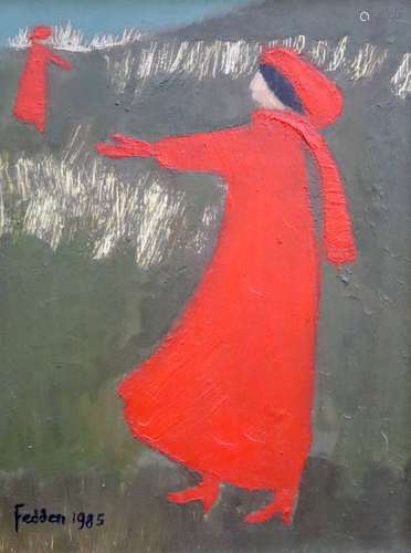 § Mary Fedden (1915-2012)'Ladies in Red'oil on boardsigned a...