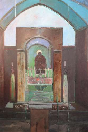 § Harold Mockford (1932-)'Brighton Church, March 77'oil on b...