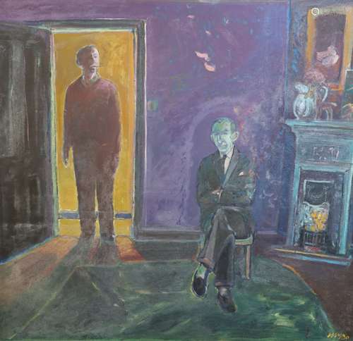 § Harold Mockford (1932-)The Visitor, 1990Oil on boardInitia...