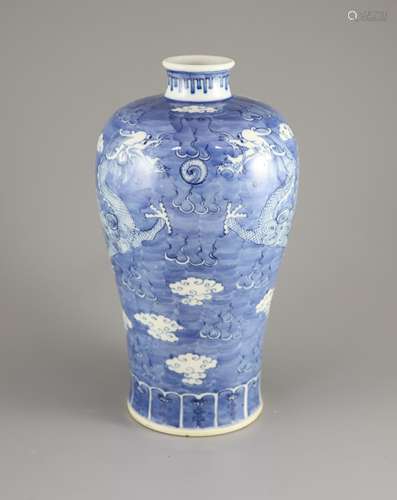 A Chinese blue and white 'dragon' meiping, Kangxi mark but 1...