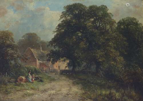 George Turner (1843-1910)A Cottage at Barrow on Trentoil on ...